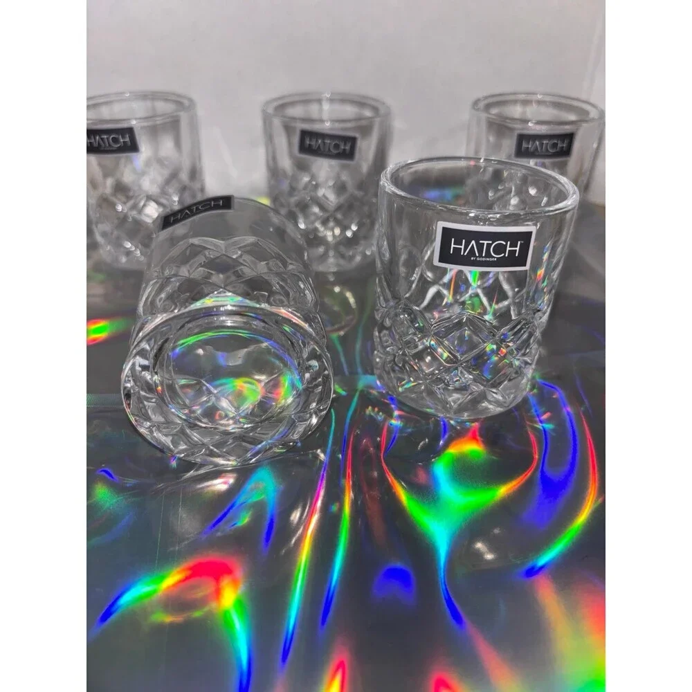 New Hatch Crystal shot glasses set of 5 2.5oz  Shannon by Godinger